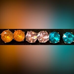 Large colored diamond stud earrings